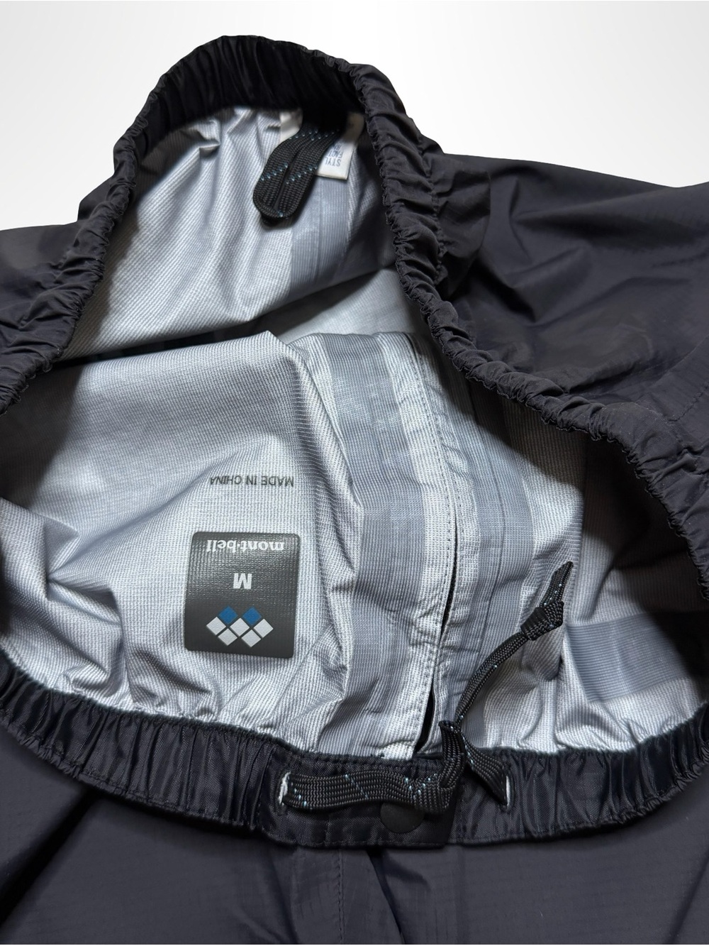 Mont-Bell Nylon Waterproof Rain Shell Drawstring Trackpants Mens Medium Black - Picture 6 of 9